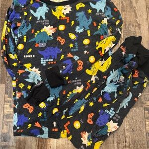 Little Sleepies Kids Pajama Set - Black with Multicolor Print